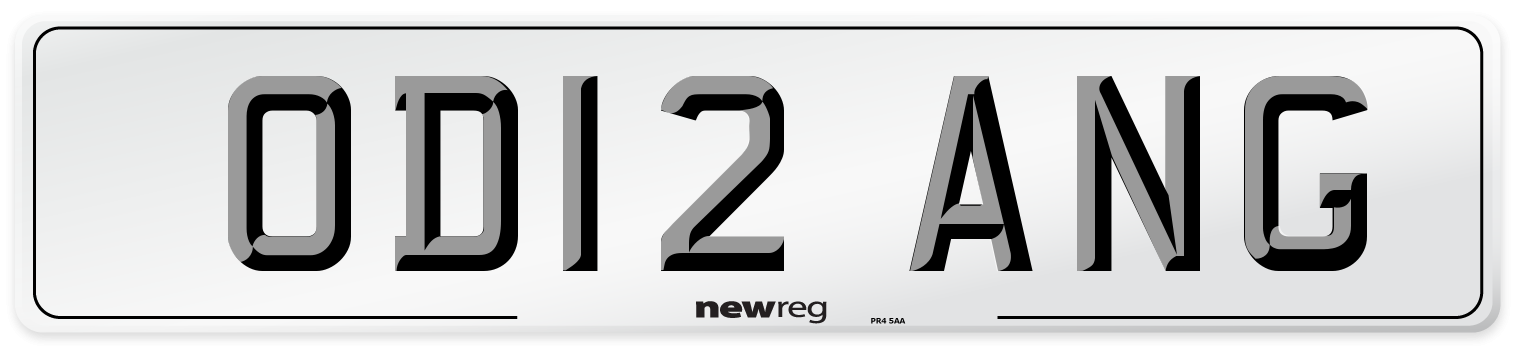OD12 ANG Number Plate from New Reg